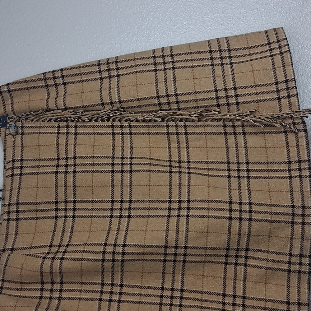 Sag Harbor Womens Vintage Brown Plaid Skirt Size 14 Fringe Detail - Picture 2 of 5